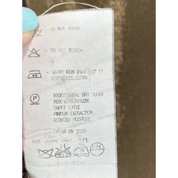 Giorgio Armani Silk Blend Gold Metallic V Neck Popover Top 6 Glamorous Elegant - Picture 7 of 8